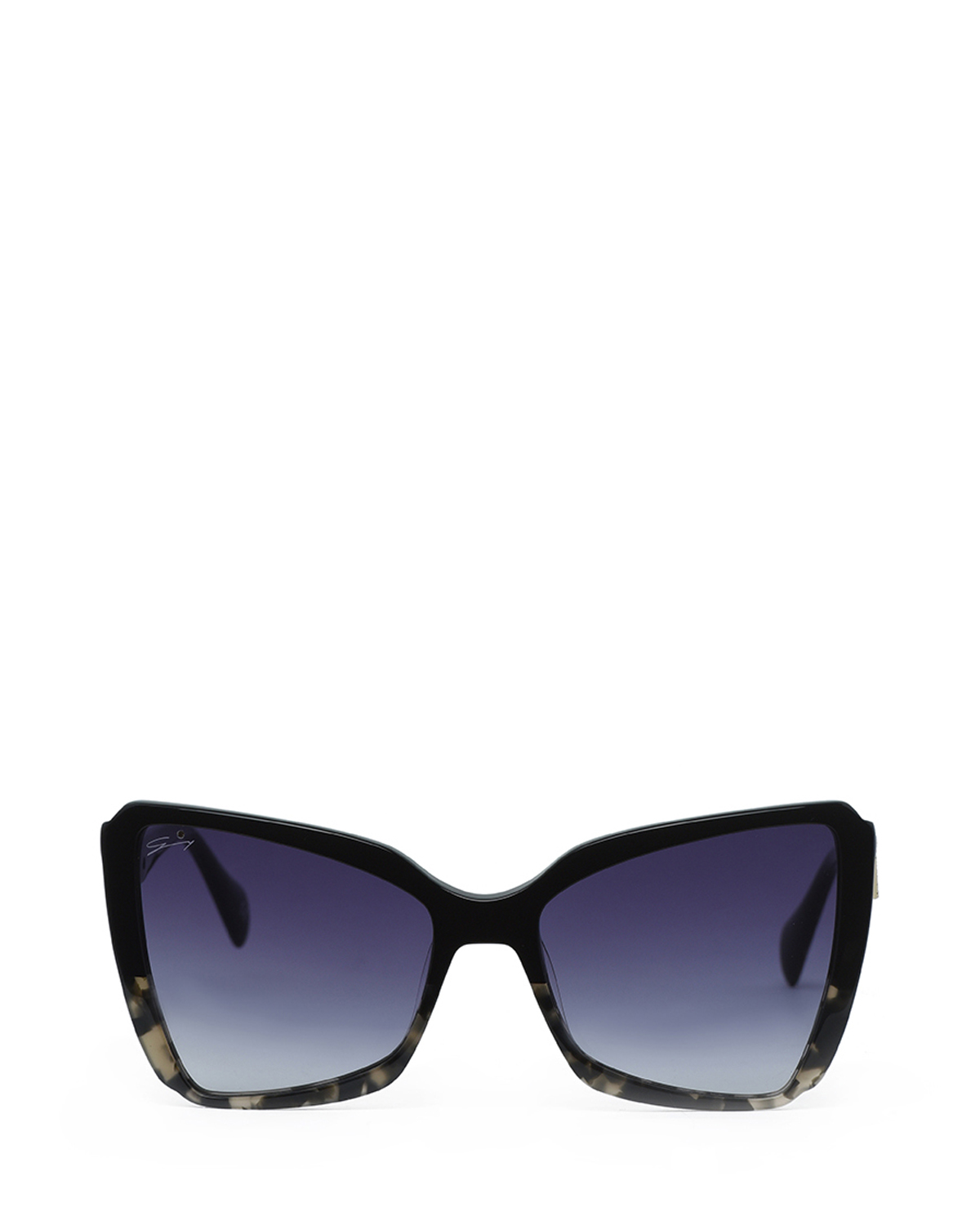 Cat-eye frame sunglasses in black acetate